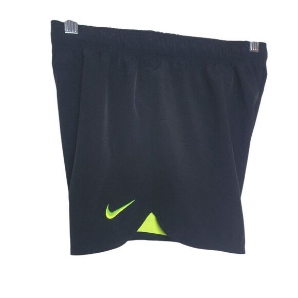 Nike Dri-Fit Athletic Running Shorts XS Black Yellow Double Layer Activewear - Picture 4 of 8